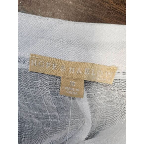 Hope & Harlow White Tie Front Blouse Womens 1X NEW TAGS - Picture 8 of 9